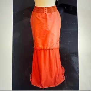 Fletcher Artworks, LLC Rust Silk Taffeta/Ripstop Convertible Skirt Size Large